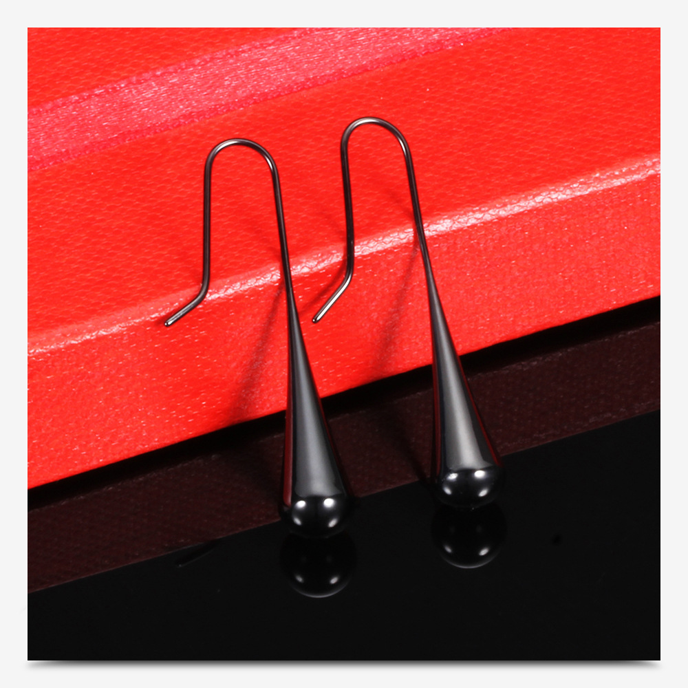 Plating Design 1 Pair Elegant Water Droplets Titanium Steel Plating Drop Earrings