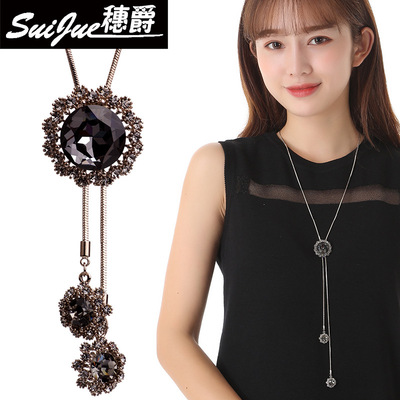 毛衣链韩版配饰项链女日韩雪花毛衣链长款秋冬百搭装饰品流苏挂件|ms