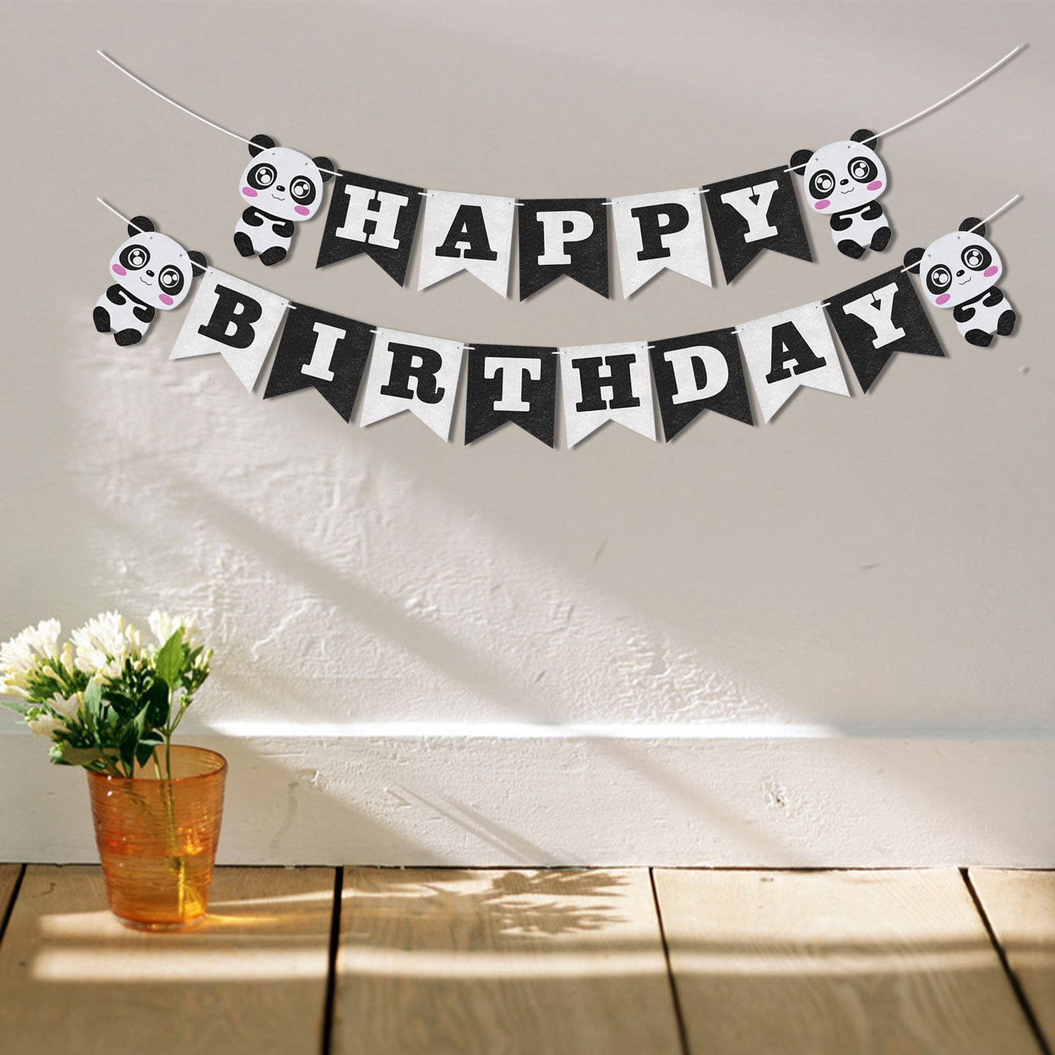 Birthday Panda Emulsion Birthday Flag Balloons Cake Decorating Supplies display picture 5