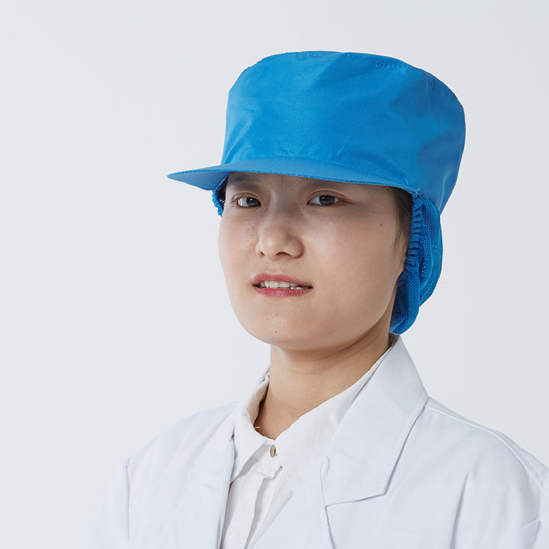 羽兴蓝色鸭舌工作帽 防尘食品工厂车间帽子 男女厨房卫生网帽头罩