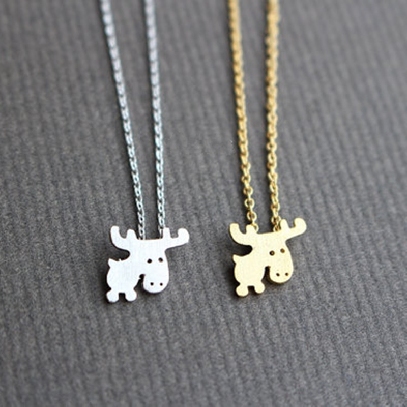 Pendant Necklace Environmental Plating Gold Silver Cartoon Fawn Clavicle Chain display picture 4