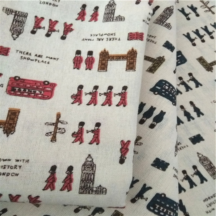 厂家直销麻布印花适用于窗帘柳编里布桌布抱枕DIY手工用布