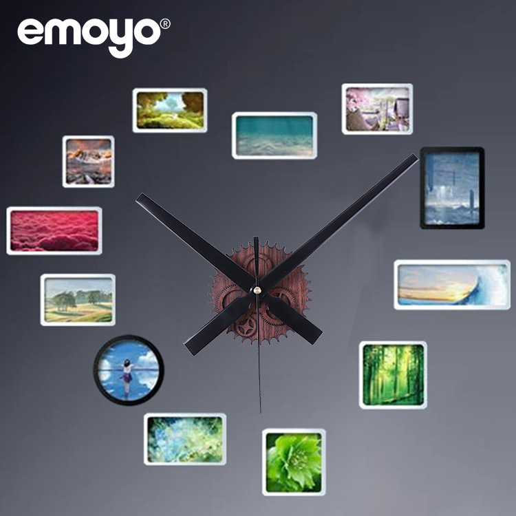 Amazon Venta caliente productos calientes vintage madera engranaje DIY Reloj de pared emoyo gran puntero creativo tiempo Reloj de pared