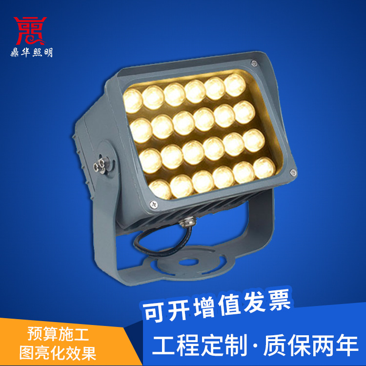 LED投光灯户外可遥控LED24W光40W单颗方形带广告监控补光射照树灯