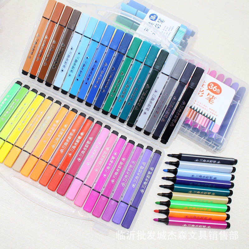 36-цветная моющаяся Акварельная ручка в плоской коробке с треугольной ручкой, моющаяся Акварельная ручка большой емкости, Детская художница, серия Dake