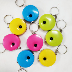 Cross-border mini measuring tape keychain item three-dimensional clothing measuring leather tape retractable pull tape 1.5m gift tape flexible tape