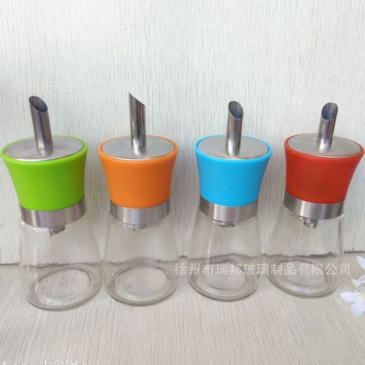 厂家批发不锈钢手动调料瓶胡椒花椒研磨器家用厨房创意便捷玻璃瓶