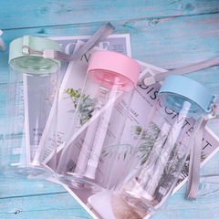 Plastic Water Cup for Women, Simple and Transparent with Graduations, Creative and Leak-Proof Portable Sports Water Bottle for Students