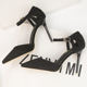 9219-72 Korean version of fashion minimalist nightclub stiletto high-heeled, hollow, shallow, pointed hollowed-out female sandals