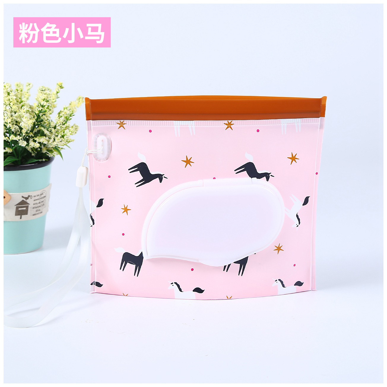 En stock EVA bolsa de tejido húmedo creativo Ventana de extracción de tejido húmedo bolsa de embalaje con tapa necesidades diarias bolsa de embalaje se puede personalizar