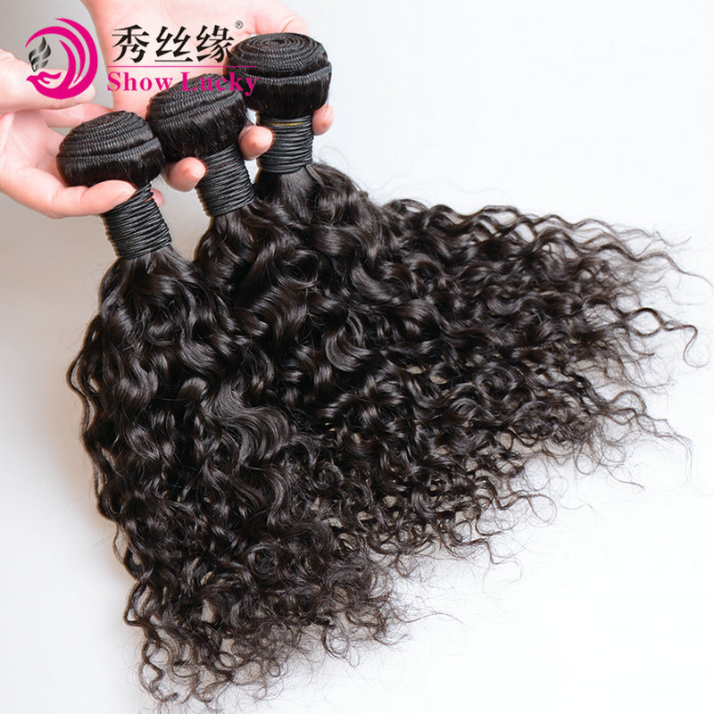 Xiuyuan wig real hair water wave 100g water wave curly hair curtain foreign trade wig