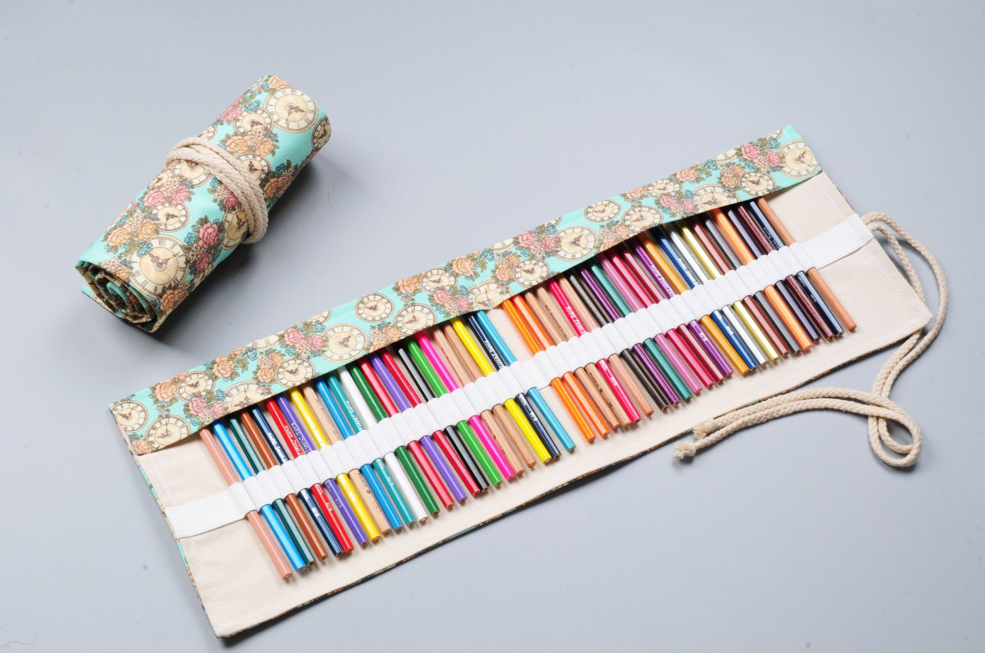 创意帆布笔帘笔袋定制LOGO36支48支72支素色民族风大容量卷笔袋-阿里巴巴