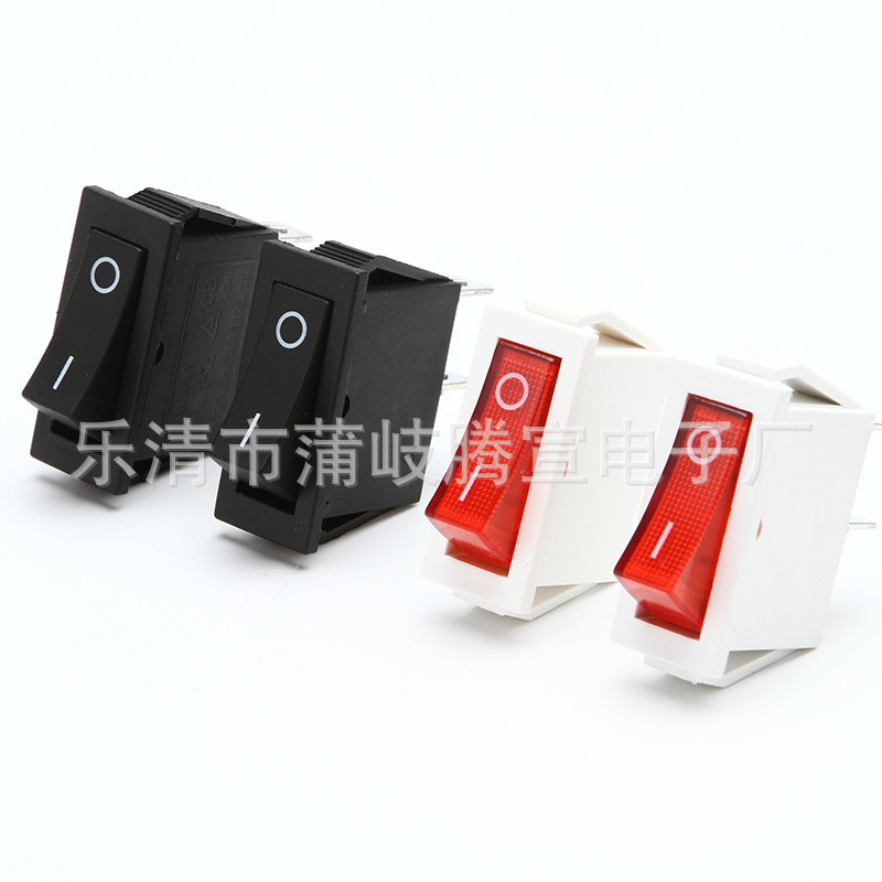 大量现货 船型开关KCD3-003 两脚LED电源开关 方形翘板开关