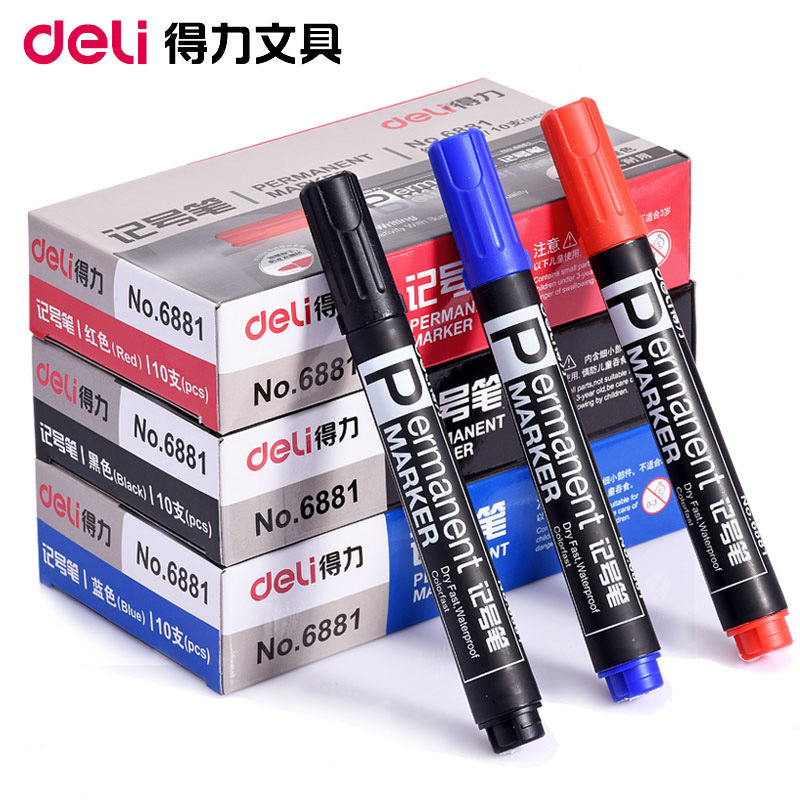 Deli 6881 pluma marca pluma CD Mark Pen Express graffiti pluma sola cabeza grasa cabeza grande pluma 10 unidades