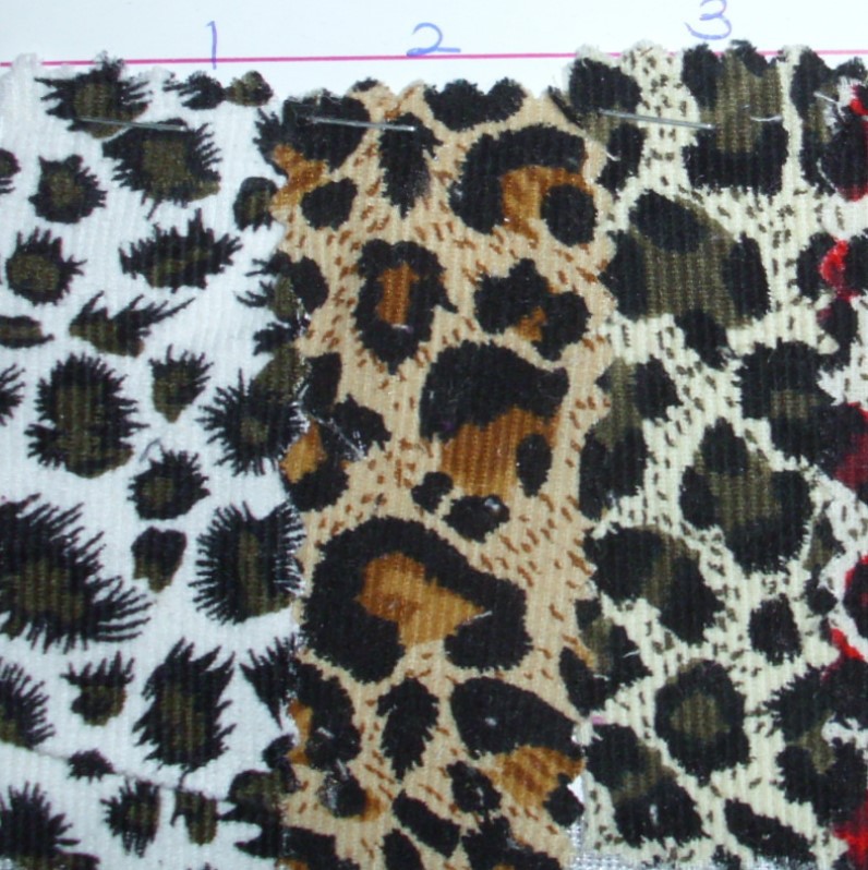 HB157印豹纹21坑无弹灯芯绒布适用服装鞋子帽子等饰品