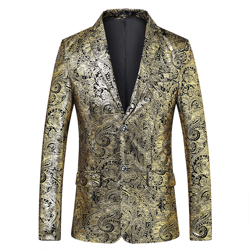 new pattern man leisure time suit Gilding man 's suit Self cultivation jacket Nightclub handsome coat Trend Large