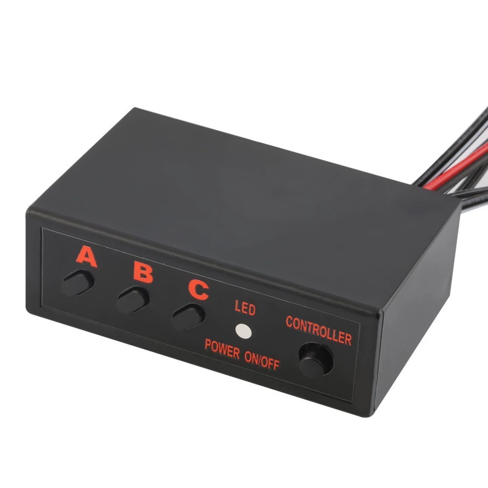 В наличии ABC трехкнопочный светодиодный автомобильный мотоцикл DC12V контроллер вспышки один перетащите шесть 10 Вт