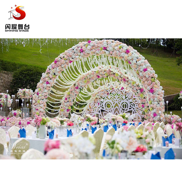 厂家批发铝合金异形架 租赁婚礼心形圆形架 婚庆拱门