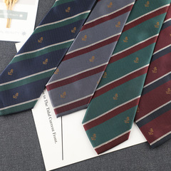 Japanese JK/DK uniform tie red gold 7CM striped tie eb same style anchor tie small items manufacturer