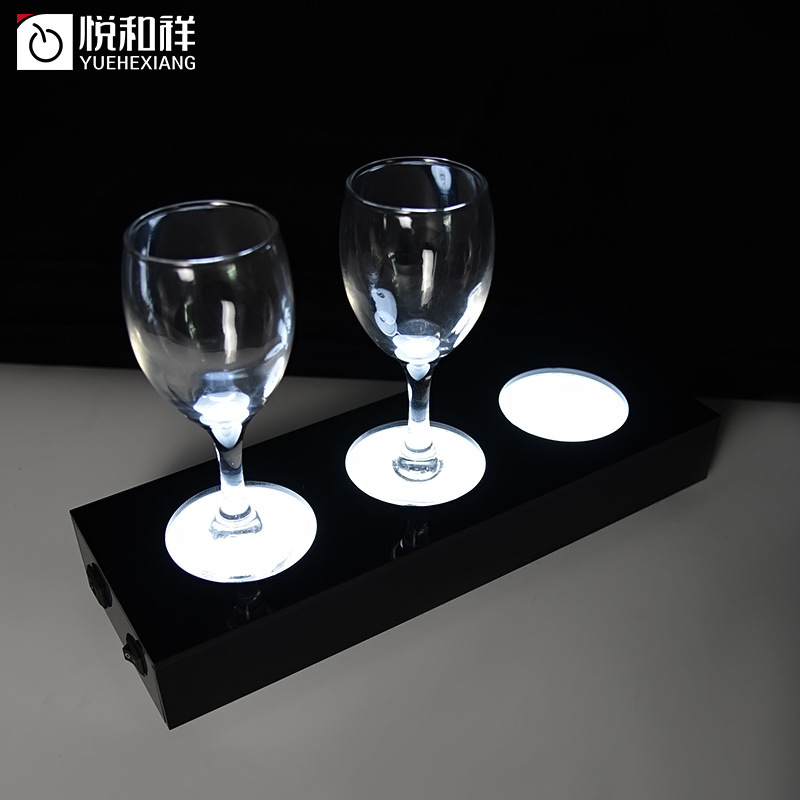 工厂直销亚克力酒座 led发光酒座 长方形发光酒托可定制logo