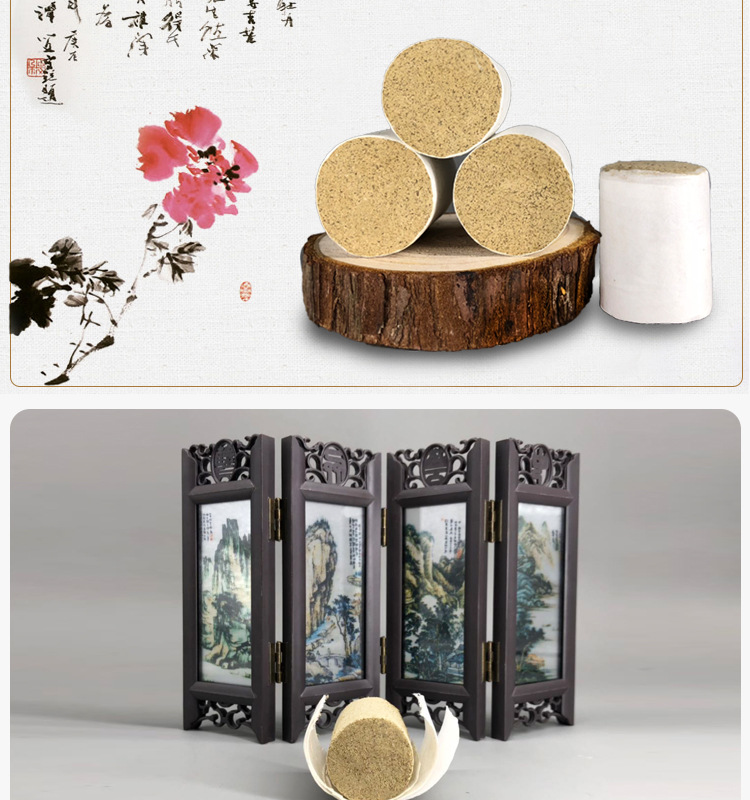 Moxa Sticks Ai Zhu 3cm Thick Five Year Aged Moxa Wool Rolls for Moxibustion 10 Pieces Per Board specifications