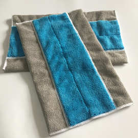 生产珊瑚绒夹拖布头 平板拖把绒布配件 吸水去污珊瑚绒平拖布