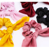 Cross -border solid color hair circle satin cloth art plain ribbon large intestine hair ring sweet disk hair circles milano