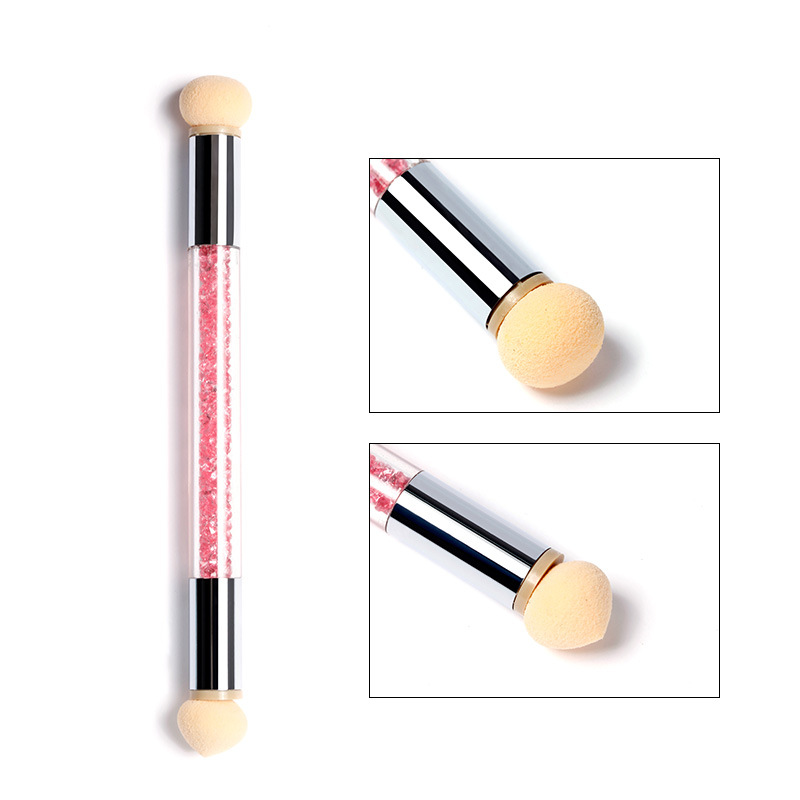 跨境美甲工具渐变笔晕染笔 点彩笔光疗点彩胶海绵笔双头可洗可换