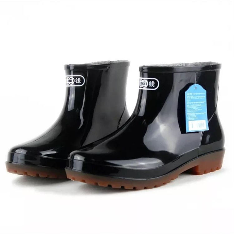 Double Coin Rain Boots Men's Short Tube Labor Protection Rubber Boots Rain Boots Rain Boots