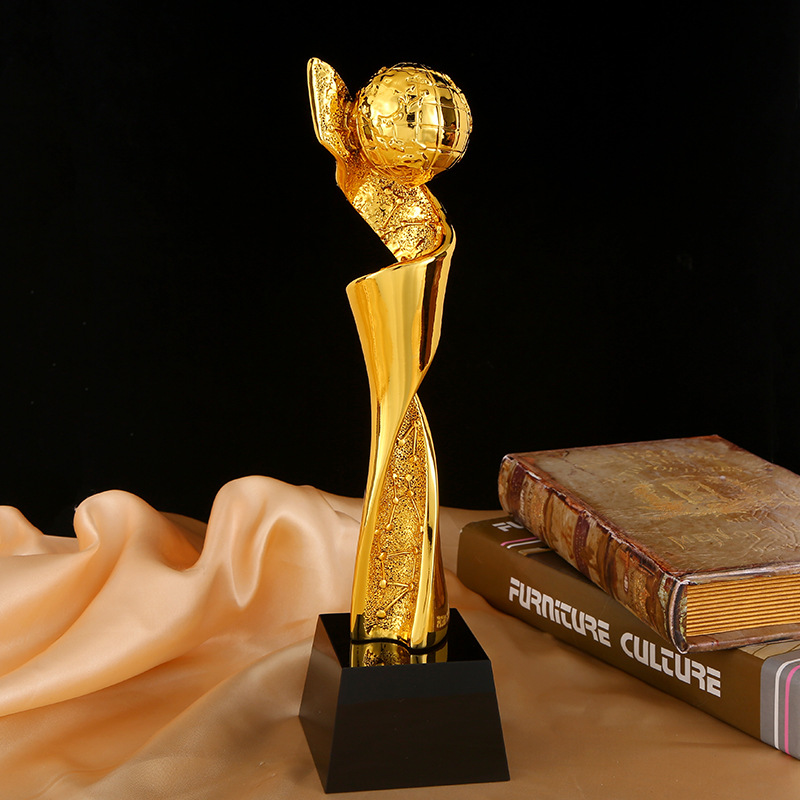 Trofeo de resina personalizado estrella de cinco puntas corona trofeo empresa reunión anual cristal artesanía decoración personalizada