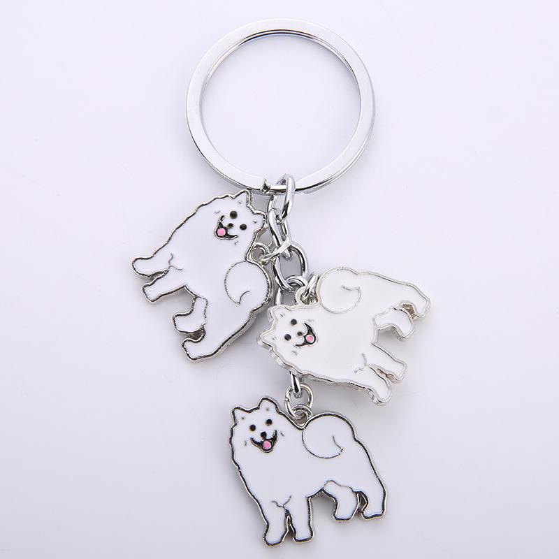 25g Weight Slip-on Clasp Closure Type Keychain Classification 1 Piece Quantity Daily Occasion Zinc alloy Material Dog Pattern Unisex Gender Cute Style 1 Piece Cute Dog Zinc Alloy Unisex Slip-on Keychain 12