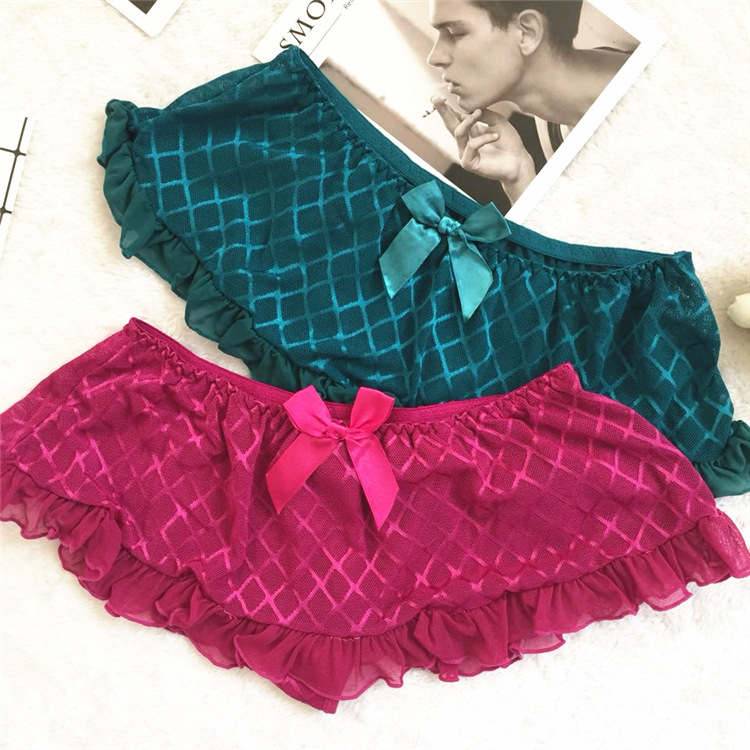 Women's Temptation Sexy Lace Perspective G-string Sexy Perspective Lace Sexy Short Skirt Panties