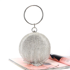 Cross-border new style European and American evening banquet bag, handmade diamond-encrusted small round bag for party and banquet supply 