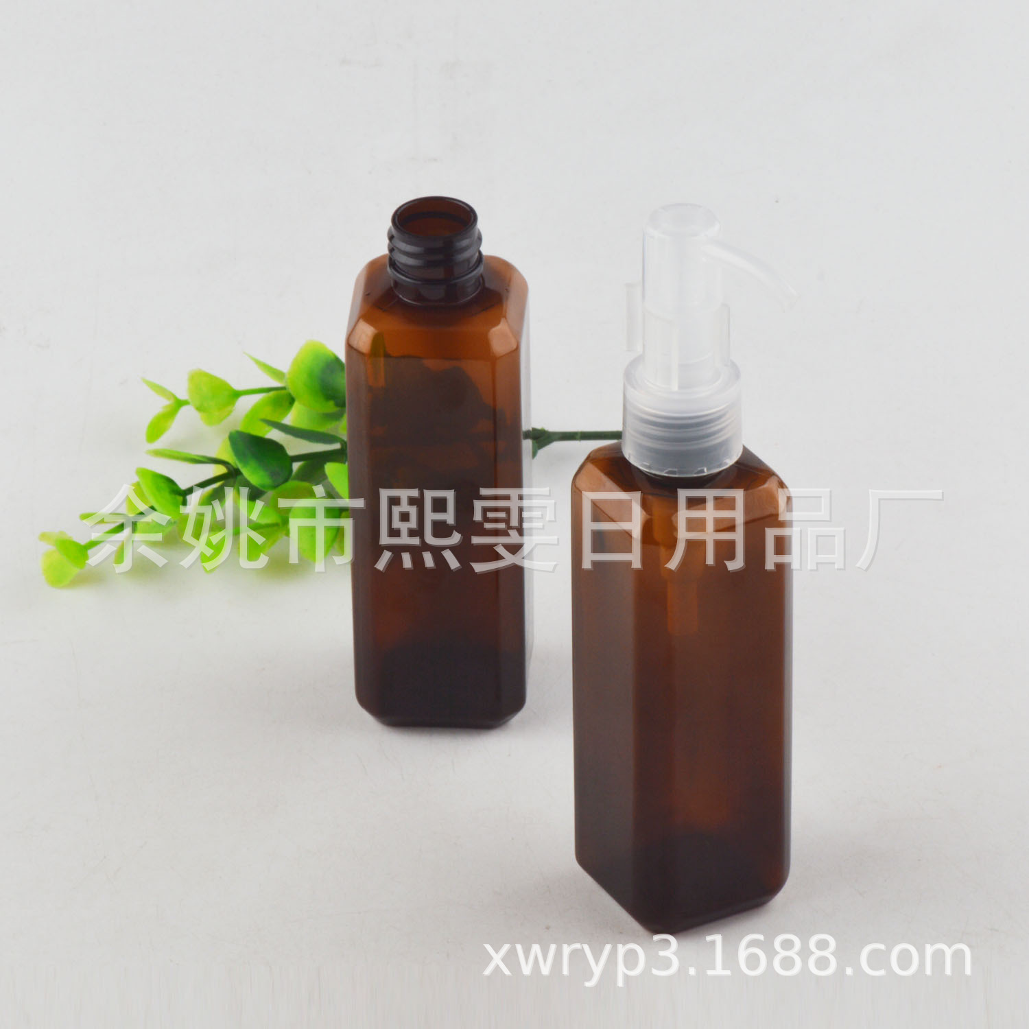 100ml方形棕色避光按压泵瓶乳液泵瓶卸妆油泵纯露分装塑料空瓶