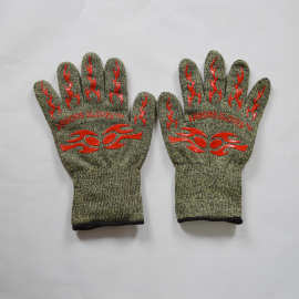 亚马逊 迷彩芳纶防割防水耐高温手套 户外烧烤 烘焙手套 BBQ手套