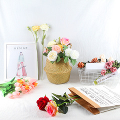 仿真玫瑰花芍藥鬱金香假花美食攝影ins風拍照道具擺件家居裝飾品