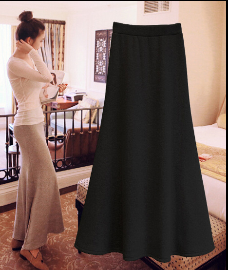 2021冬加绒加厚保暖裙 修身包臀鱼尾半身长裙显瘦 半身裙 拖地裙