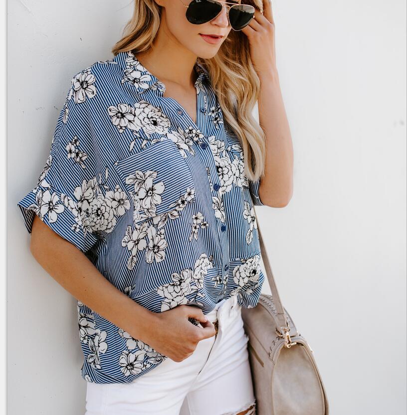 Printed T-Shirt Shirt Blouse NSYF1122