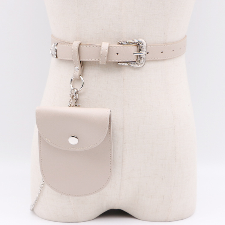 Vintage Floral Women's Belt with Metal Chain Waist Bag measurements and detail photo 6