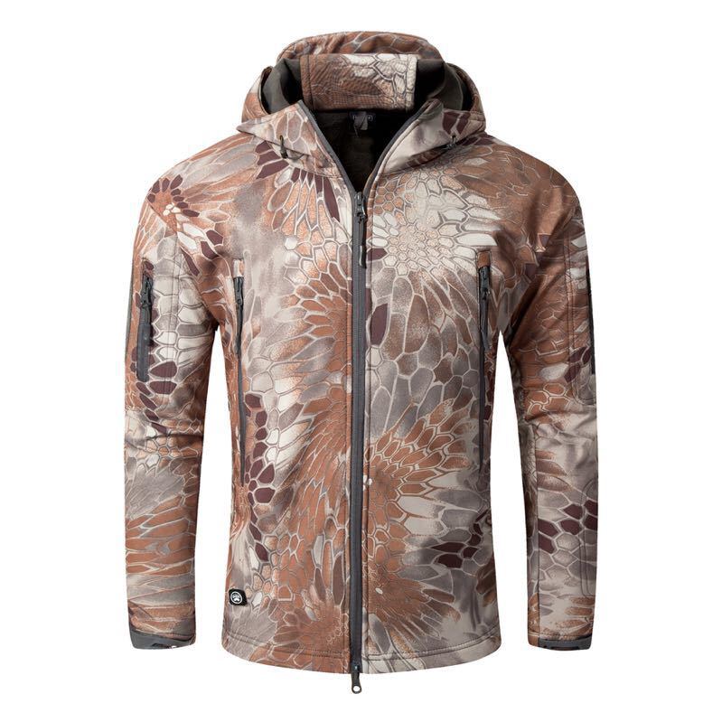 Deportes al aire libre tiburón piel acosador cáscara suave chaqueta de lana de los hombres a prueba de viento a prueba de lluvia chaqueta caliente transfronteriza exclusiva