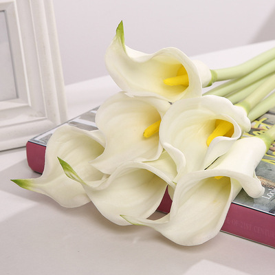 PU Feel Large Calla Lily Artificial flower a living room decorate Artificial Flower Wedding celebration Bouquet of flowers Home Furnishing decorate Flower art
