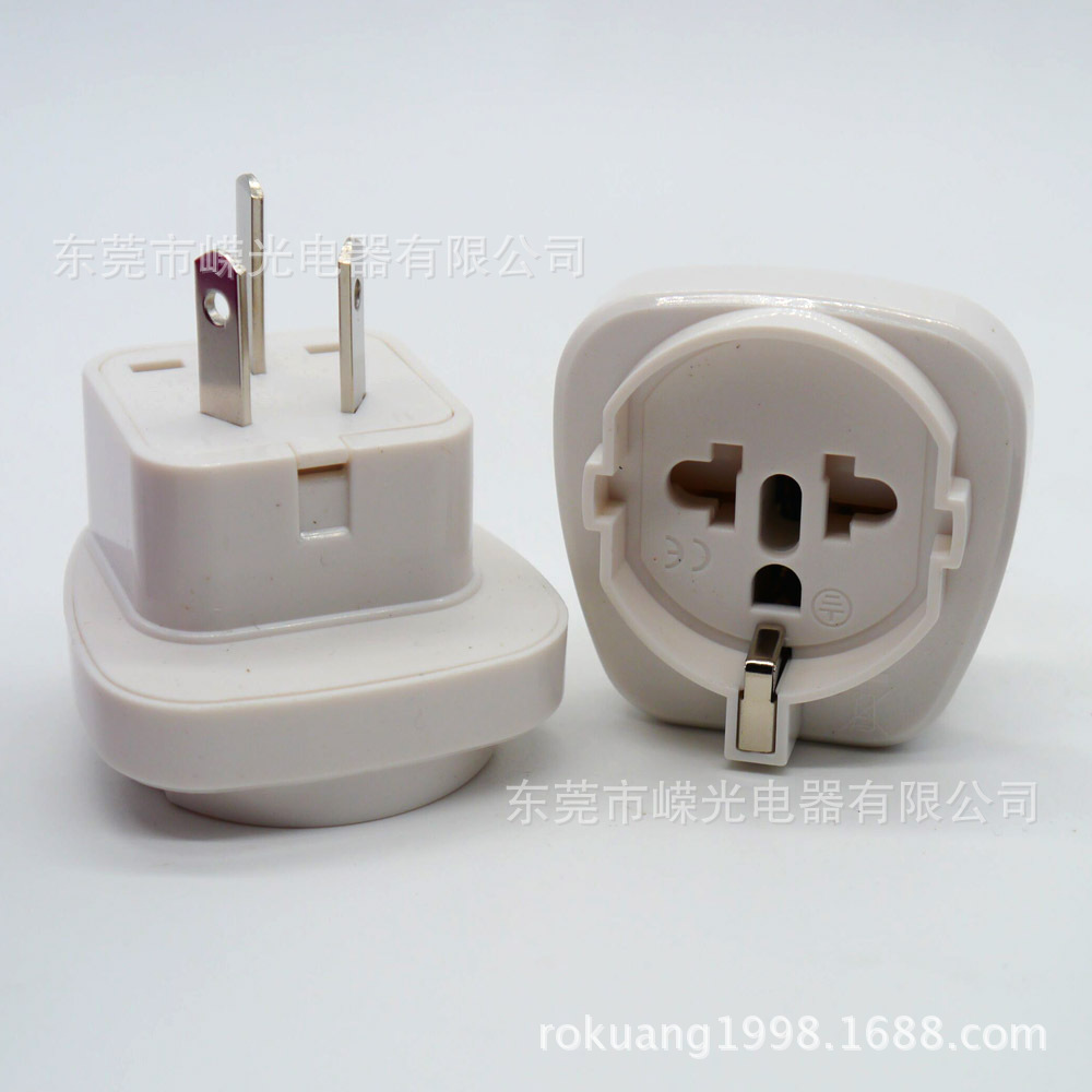 SD-16韩国插头欧标带地线插孔转中规欧规转中标三扁3C10A插头接地
