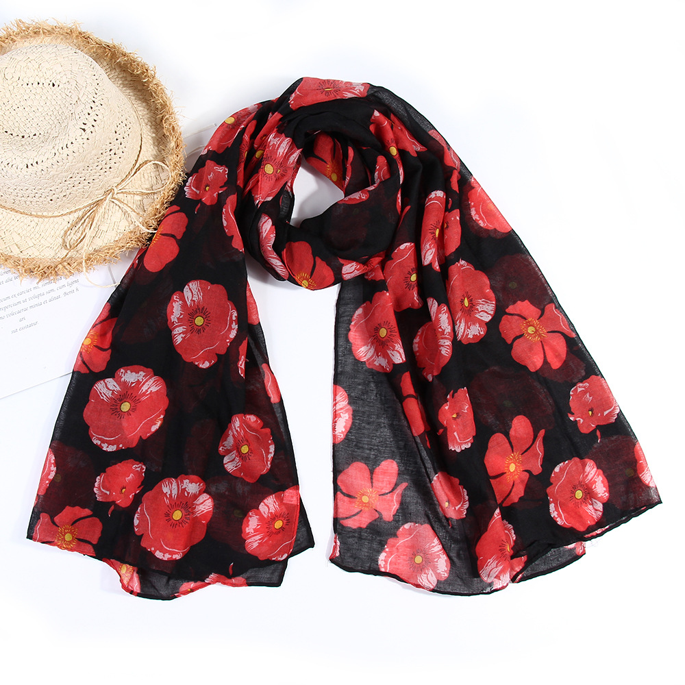 Women's Ig Style Elegant Flower Polyester Scarf display picture 5