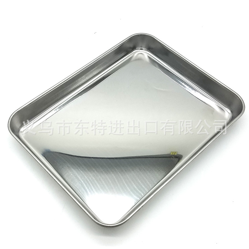 Stainless steel barbecue tray, oil drain rack, fried chicken, bread and pastry display rack, storage tray with mesh rack, square tray detail image 10