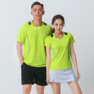 wholesale 2018 summer new pattern Short sleeved Ball Suit men and women volleyball Jersey Light board badminton Training clothes