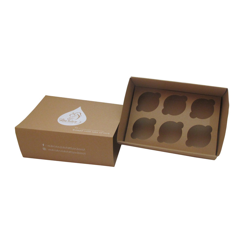 厂家印刷食品级蛋糕盒杯子蛋糕盒6杯12杯24杯可印刷抽屉盒型