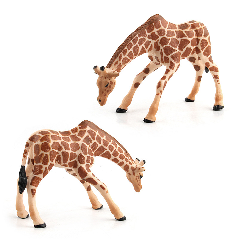 Venta caliente transfronteriza simulación de los niños bosque animal modelo de juguete sólido estático jirafa modelo adornos creativos