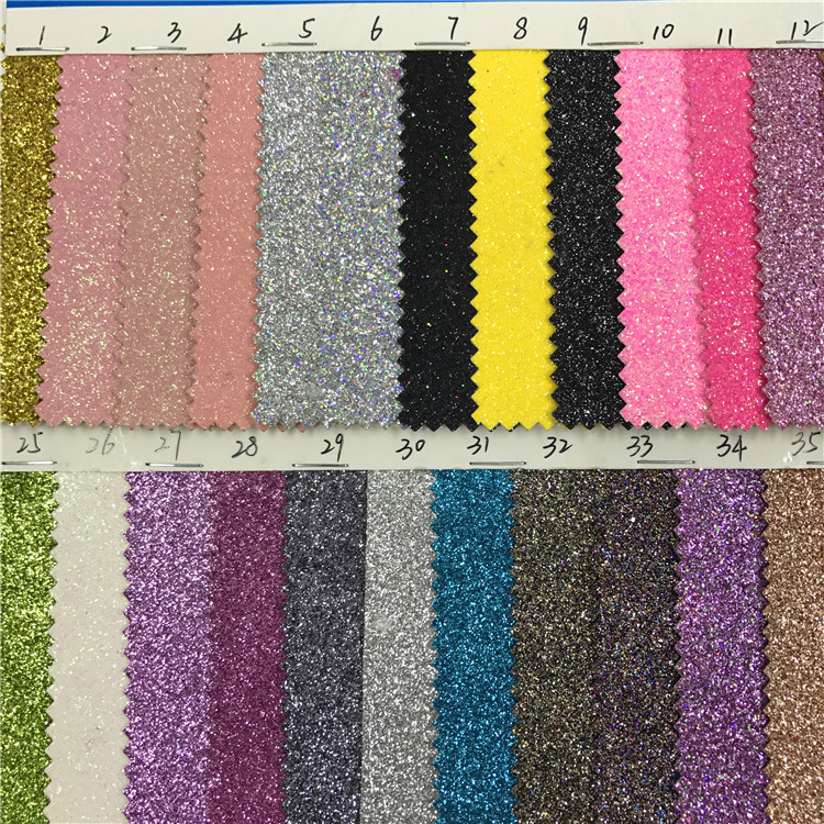 厂家直销 格丽特金葱粉闪光布料 亮光布箱包皮具鞋材PU皮革面料