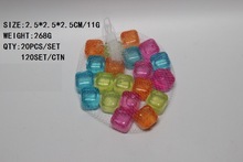 光面方块冰块 速冻冰块20粒装冰块 可反复使用塑料冰粒  PE冰粒冰