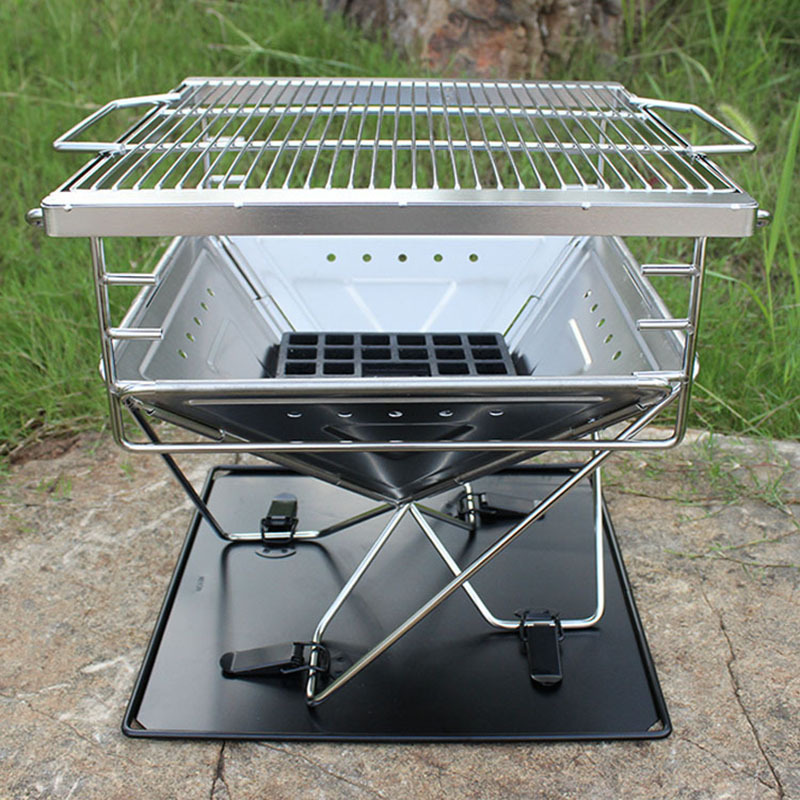 medium , please 304 Stainless steel fold barbecue grill outdoors fold Oven outdoors Stove Brazier the republic of korea Oven Grill